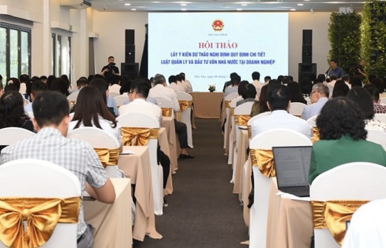 Hội thảo đ&atilde; nhận được nhiều đ&oacute;ng g&oacute;p t&acirc;m huyết nhằm ho&agrave;n thiện v&agrave; sớm ban h&agrave;nh c&aacute;c Nghị định.