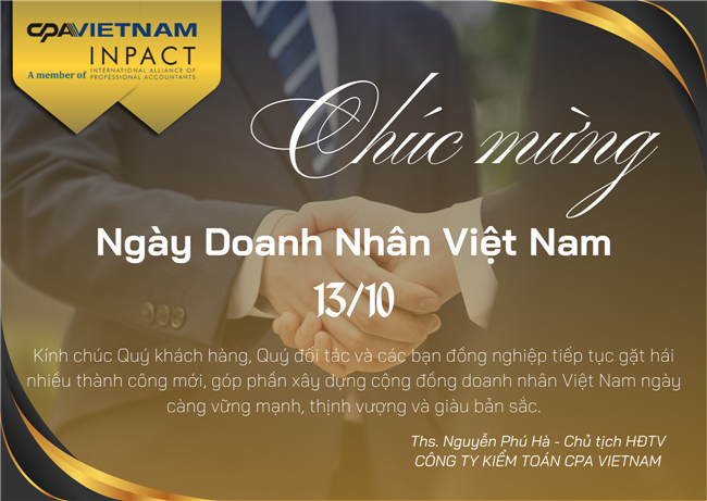 CPA VIETNAM Chúc Mừng Ngày Doanh nhân Việt Nam 13/10
