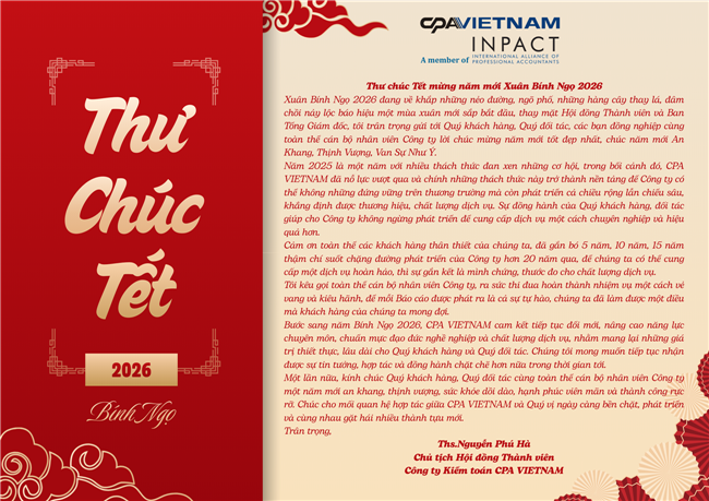 CPA VIETNAM Chúc mừng năm mới 2026